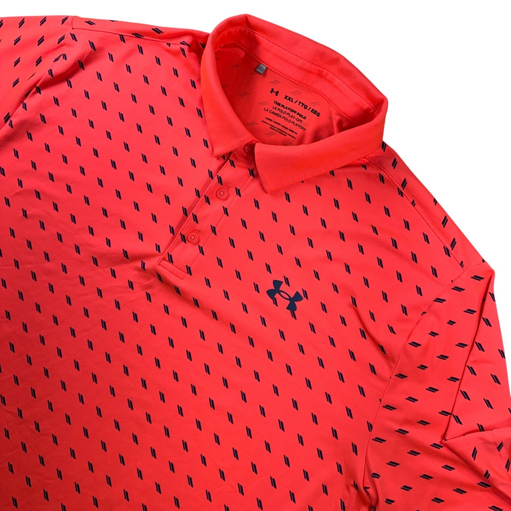 Under‎ Armour Playoff Polo Men XXL Hut Punch Geometric Dash Print S/S 1373830